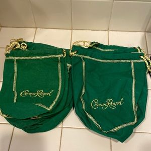 Lot of 4 Crown Royal Bags Drawstring Velvet Felt Bag Pouch Holder Liquor